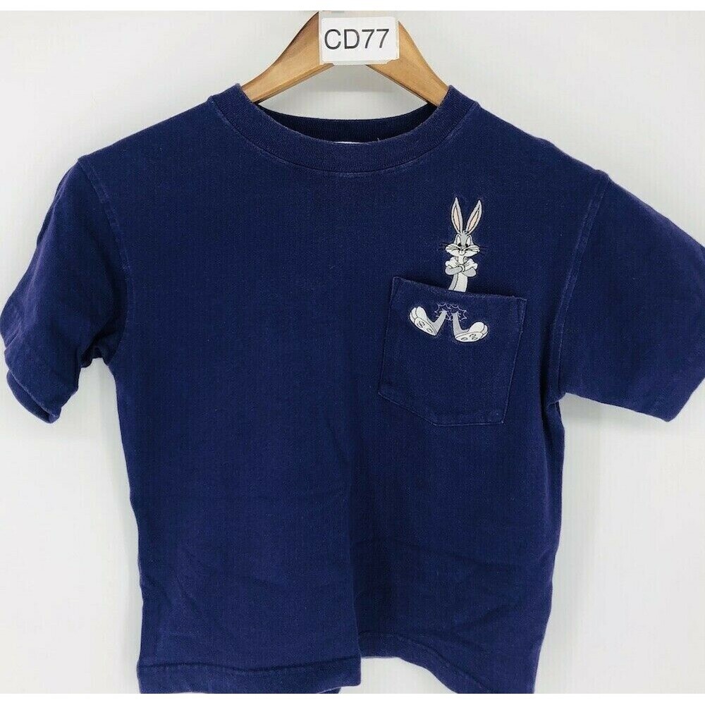 90's Vintage Acme Unisex Bugs Bunny Cotton Short Sleeve Crew T-Shirt Kids Small